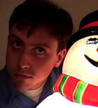 Logan Whitehurst and Vanilla the Snowman